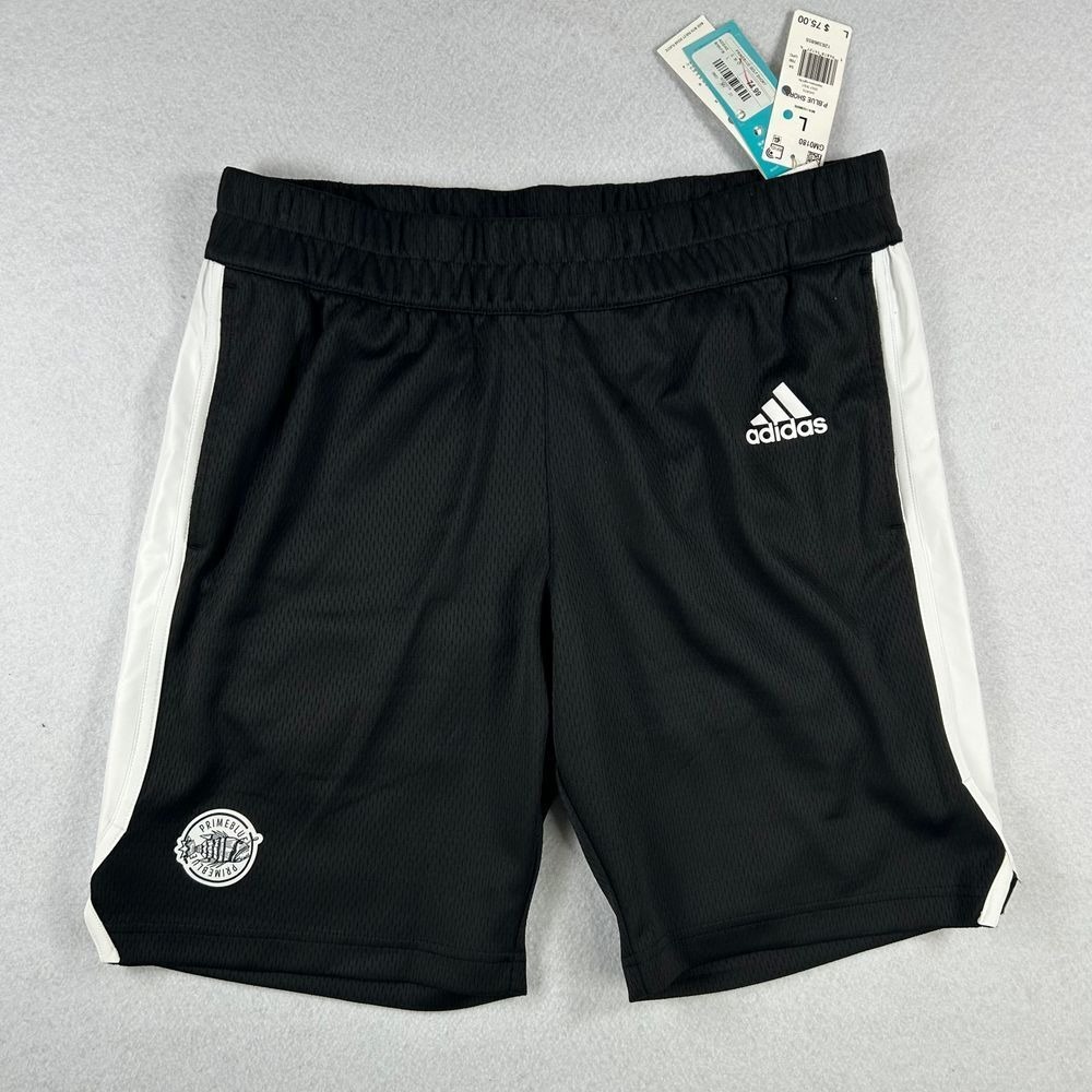 Adidas Primeblue Golf Shorts Men L Black White Side Stripes Performance Mesh NWT